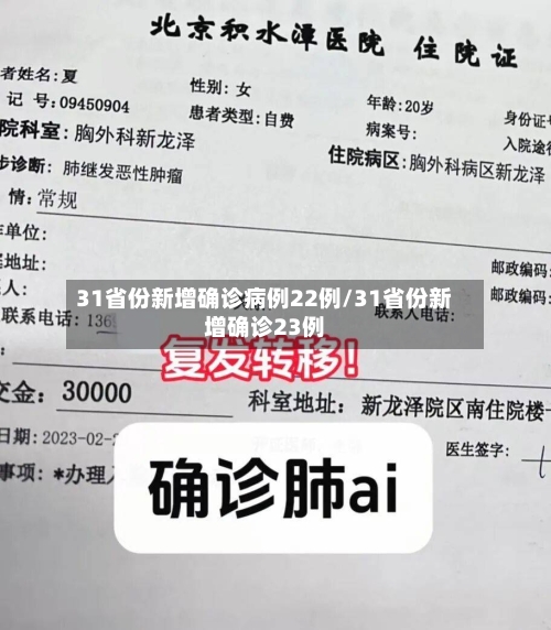 31省份新增确诊病例22例/31省份新增确诊23例-第1张图片