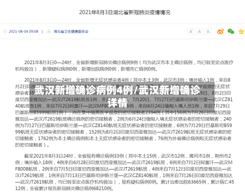 武汉新增确诊病例4例/武汉新增确诊详情-第2张图片