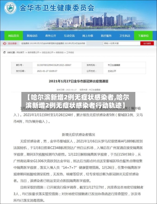 【哈尔滨新增2例无症状感染者,哈尔滨新增2例无症状感染者行动轨迹】-第1张图片