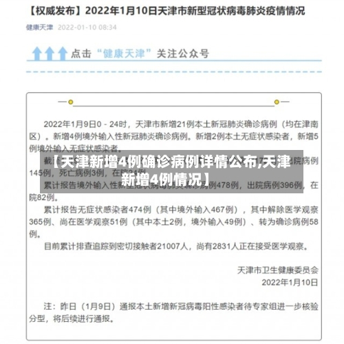 【天津新增4例确诊病例详情公布,天津新增4例情况】-第2张图片